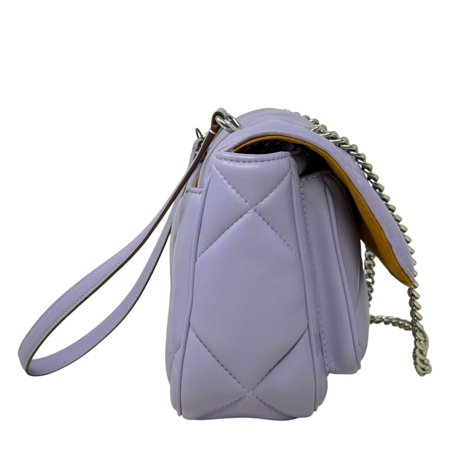 Quilted Leather Klare Crossbody 25 In Silver/Mist Designer By Coach, Size: Medium