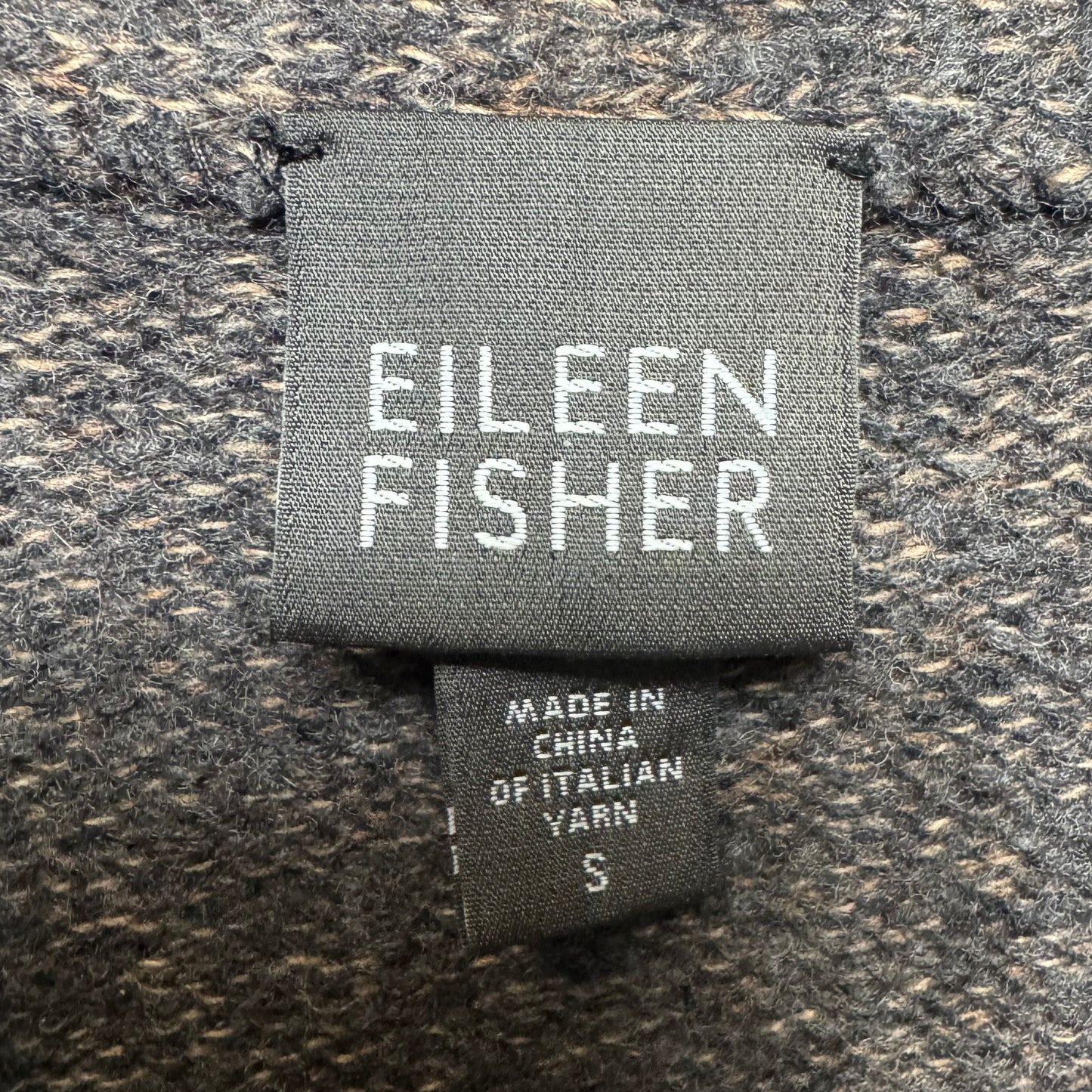 Merino Wool Blend Sweater Cardigan By Eileen Fisher In Brown, Size: S