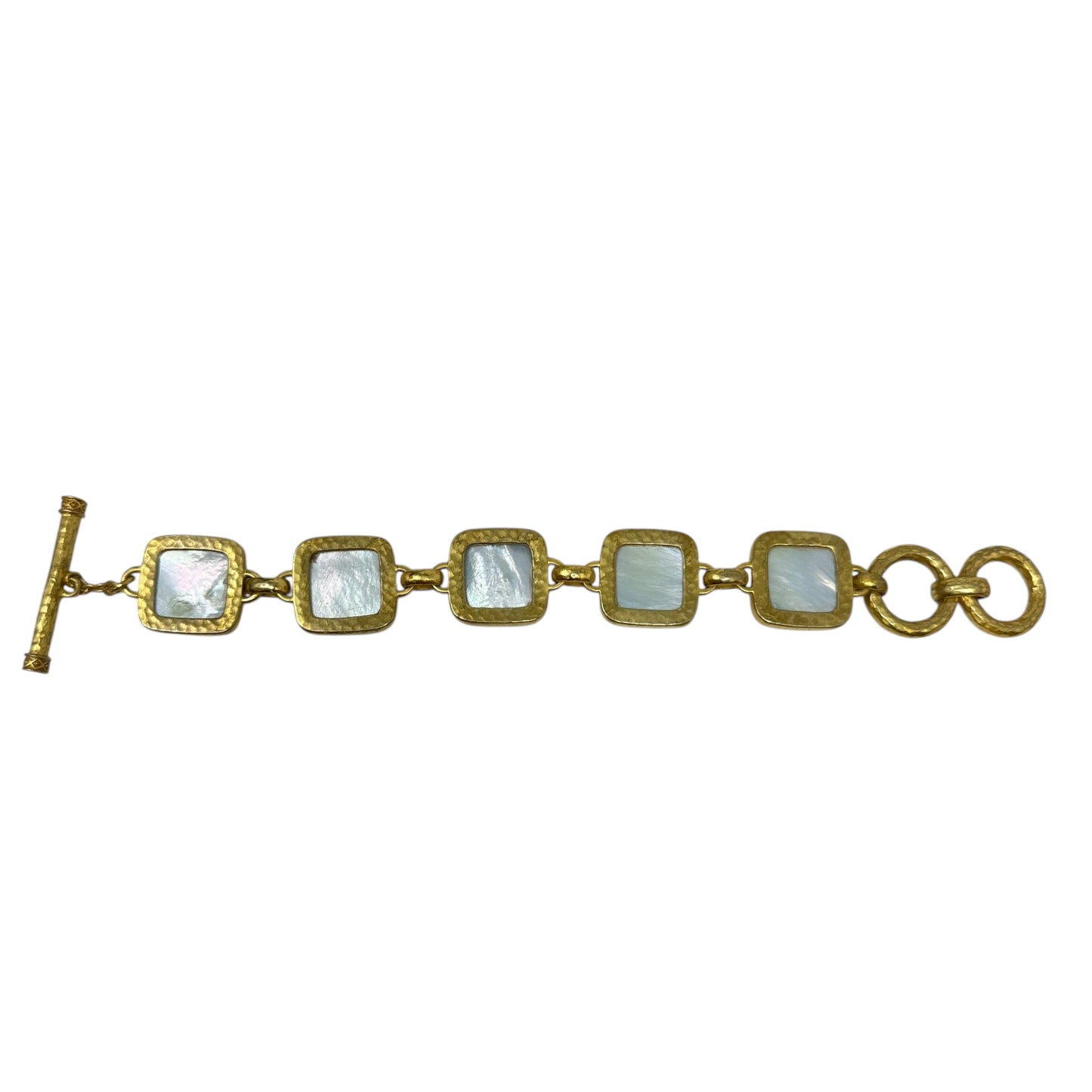 Catalina Stone 24K Gold Plate Bracelet By Julie Vos In Iridescent Capri Blue
