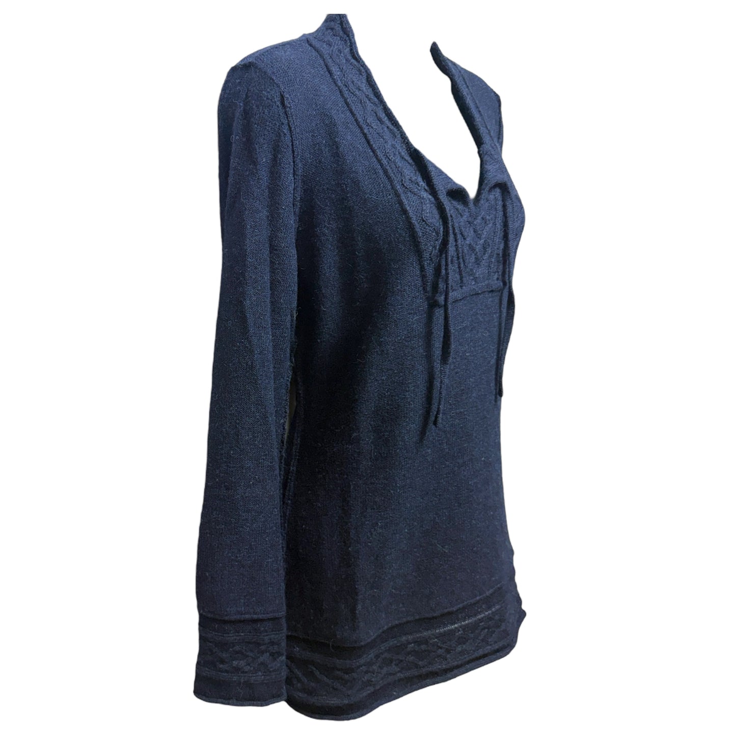 Alpaca Tunic Sweater By Peruvian Connection In Navy, Size: S