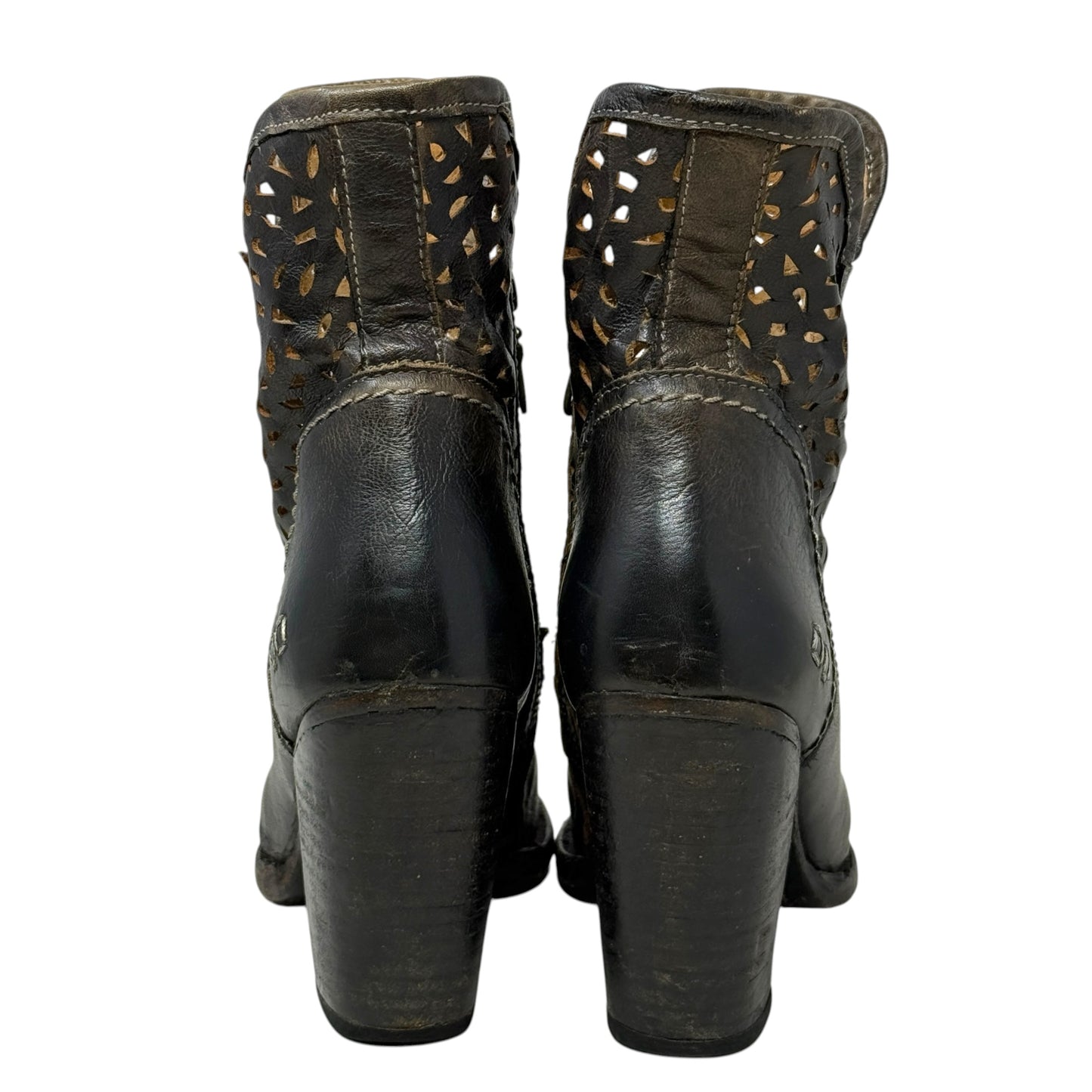 Irma Laser Cut Ankle Boots By Bed | Stu In Grey, Size: 7.5