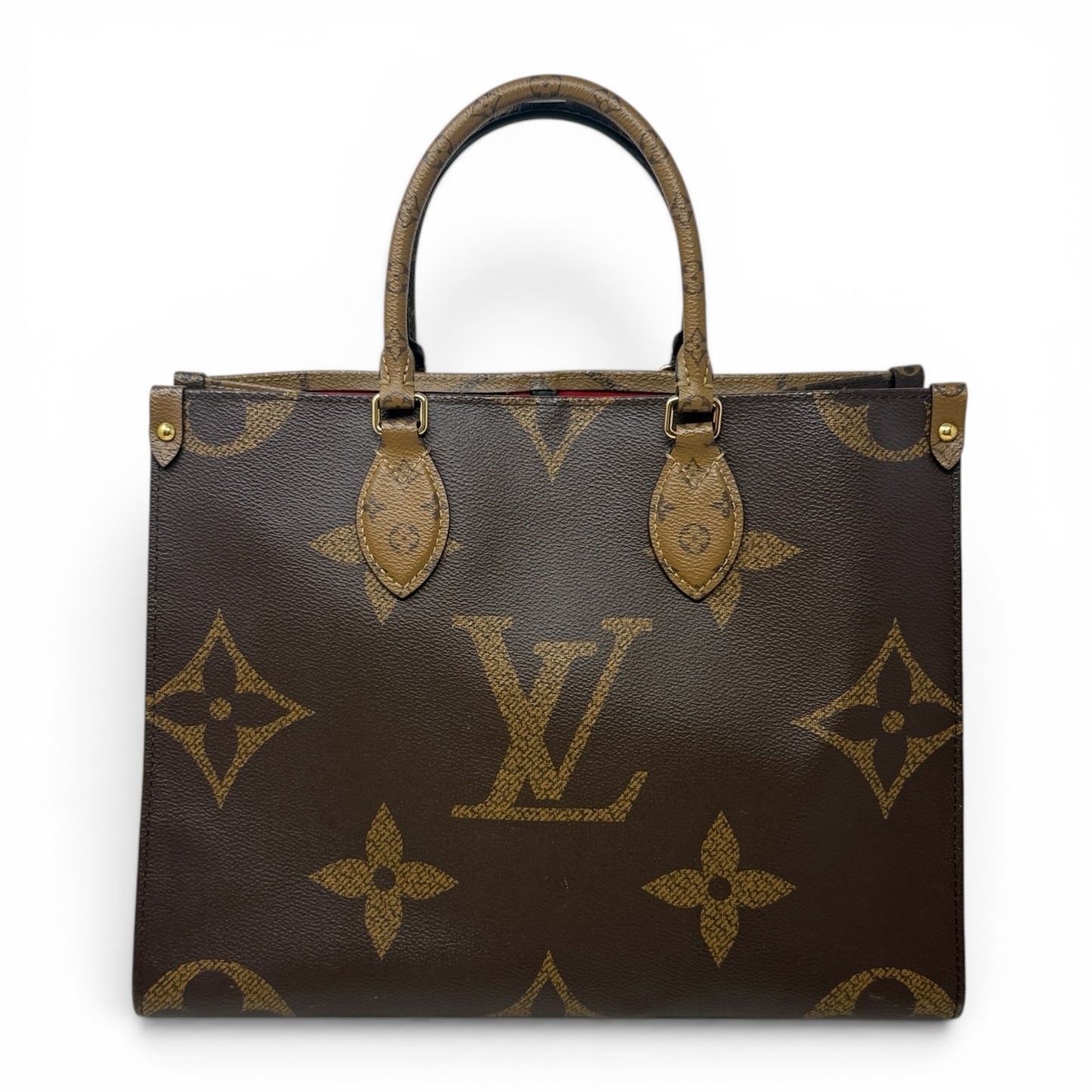 2022 On The Go Tote MM In Giant Monogram Canvas Luxury Designer By Louis Vuitton, Size: Medium