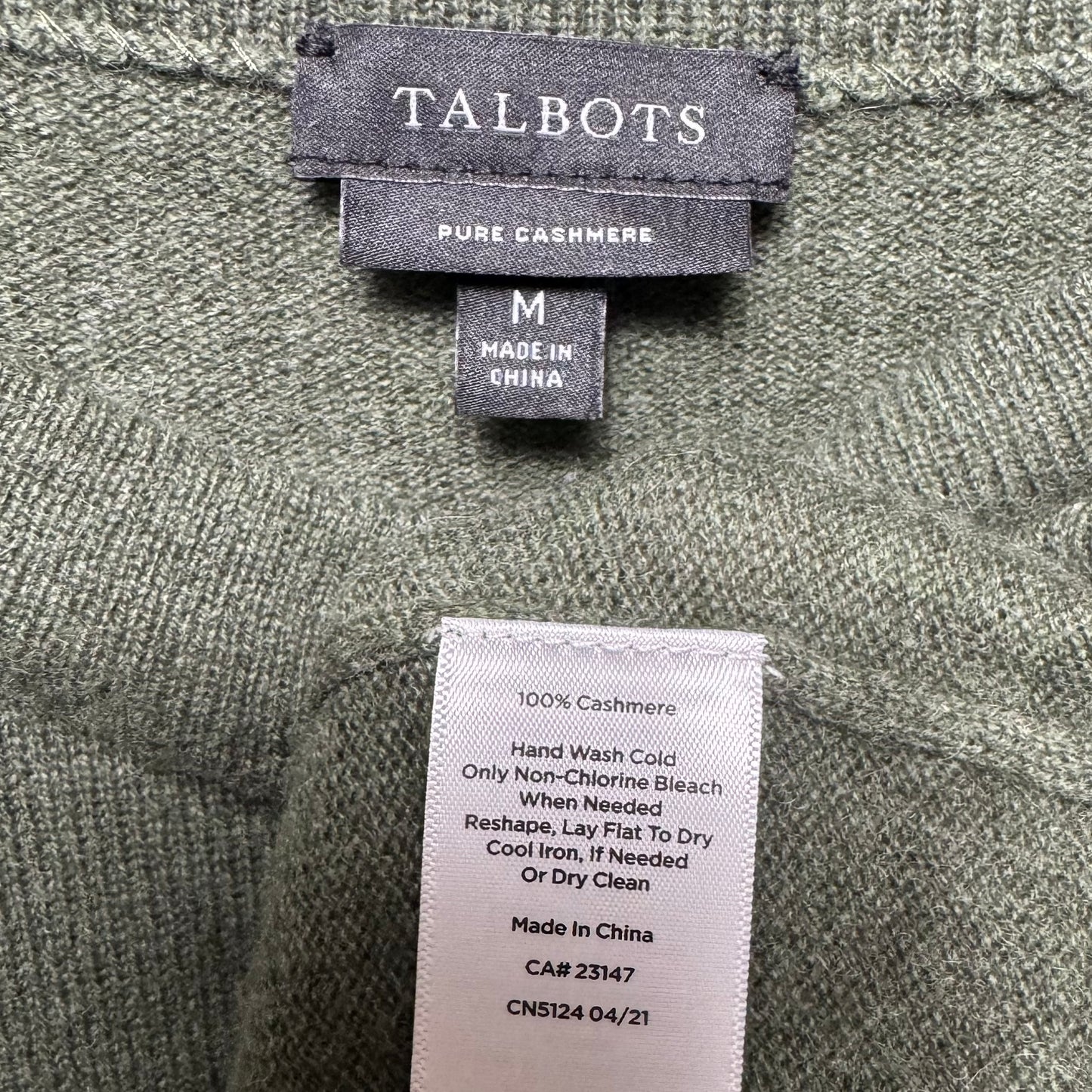Sweater Cashmere By Talbots In Green, Size: M