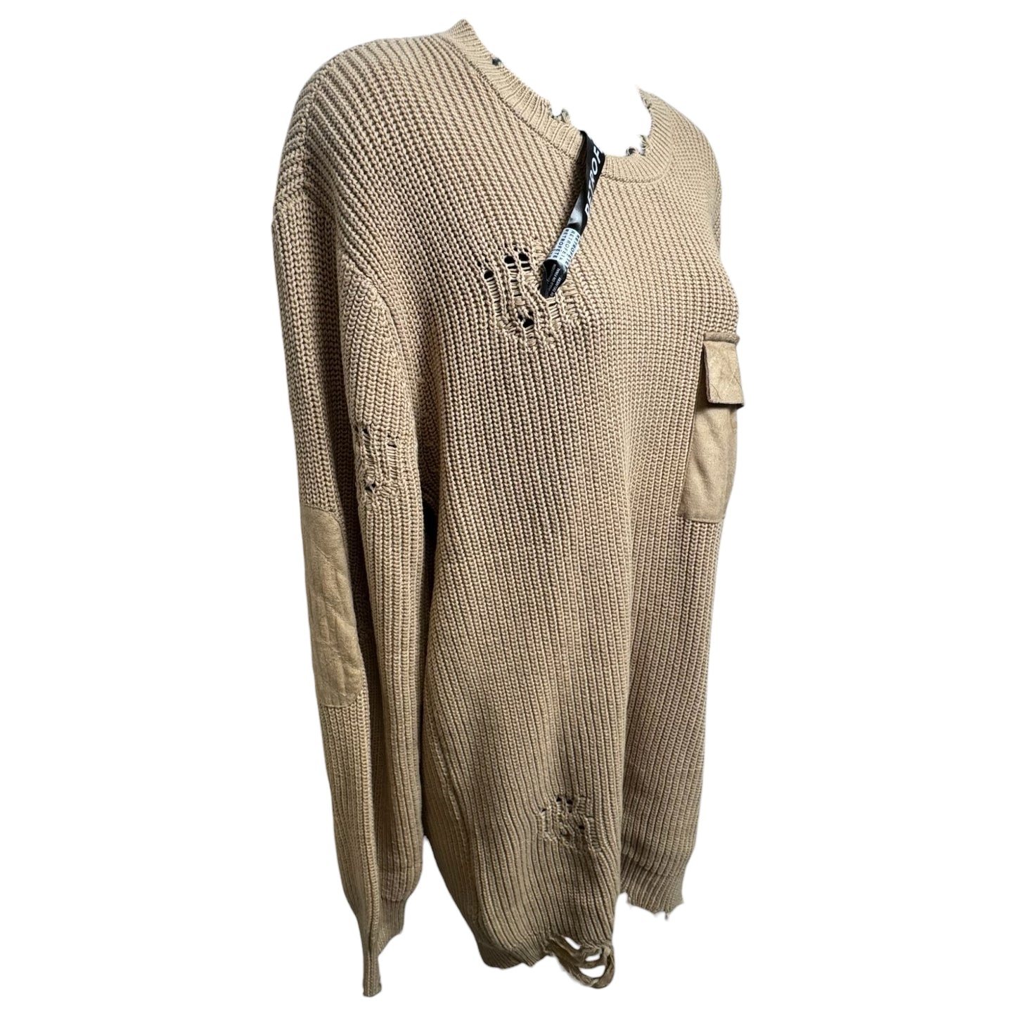 Devin Distressed Sweater By Ser.O.Ya In Tan, Size: S