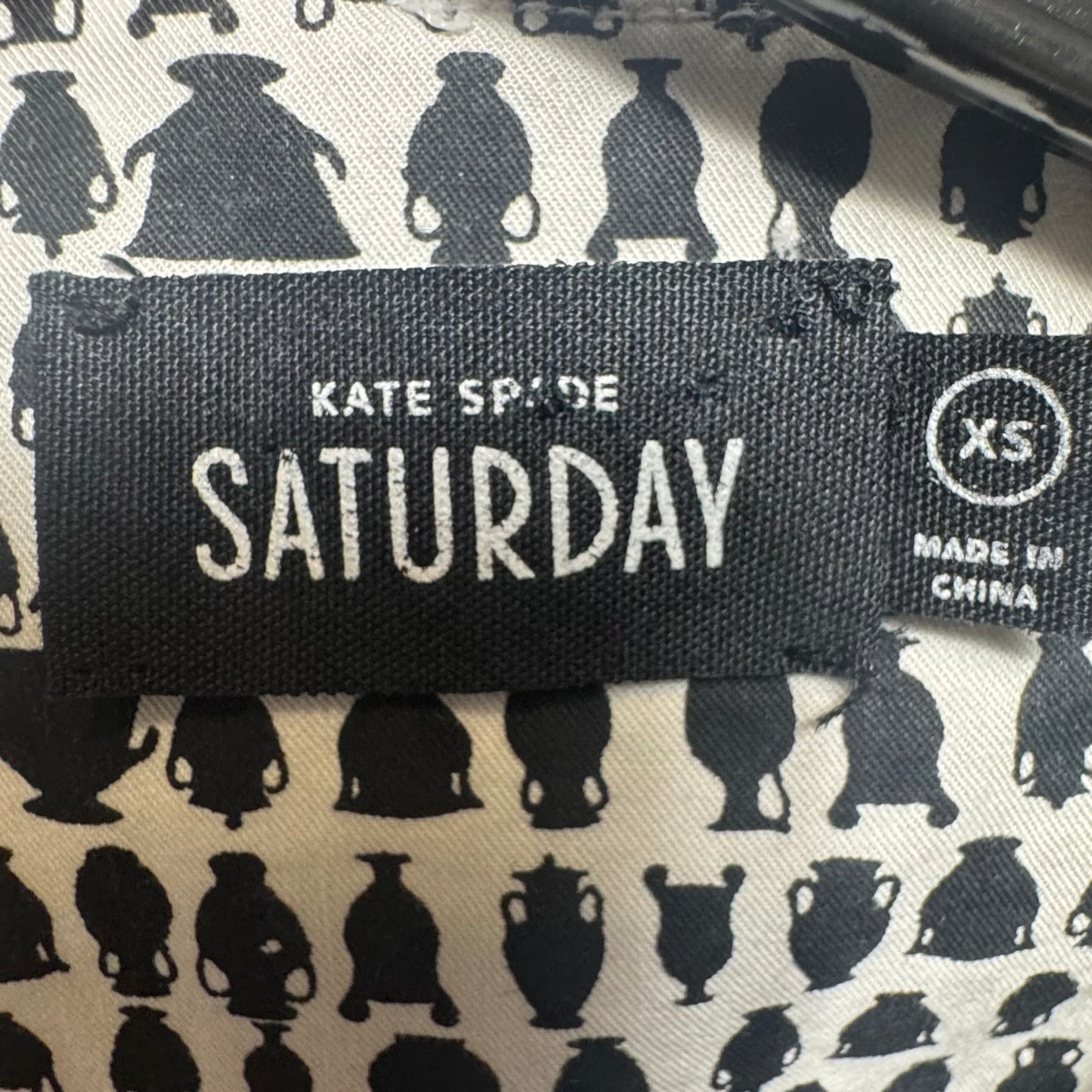 Jar Printed Blouse Sleeveless Designer By Kate Spade Saturday In Black & White, Size: Xs