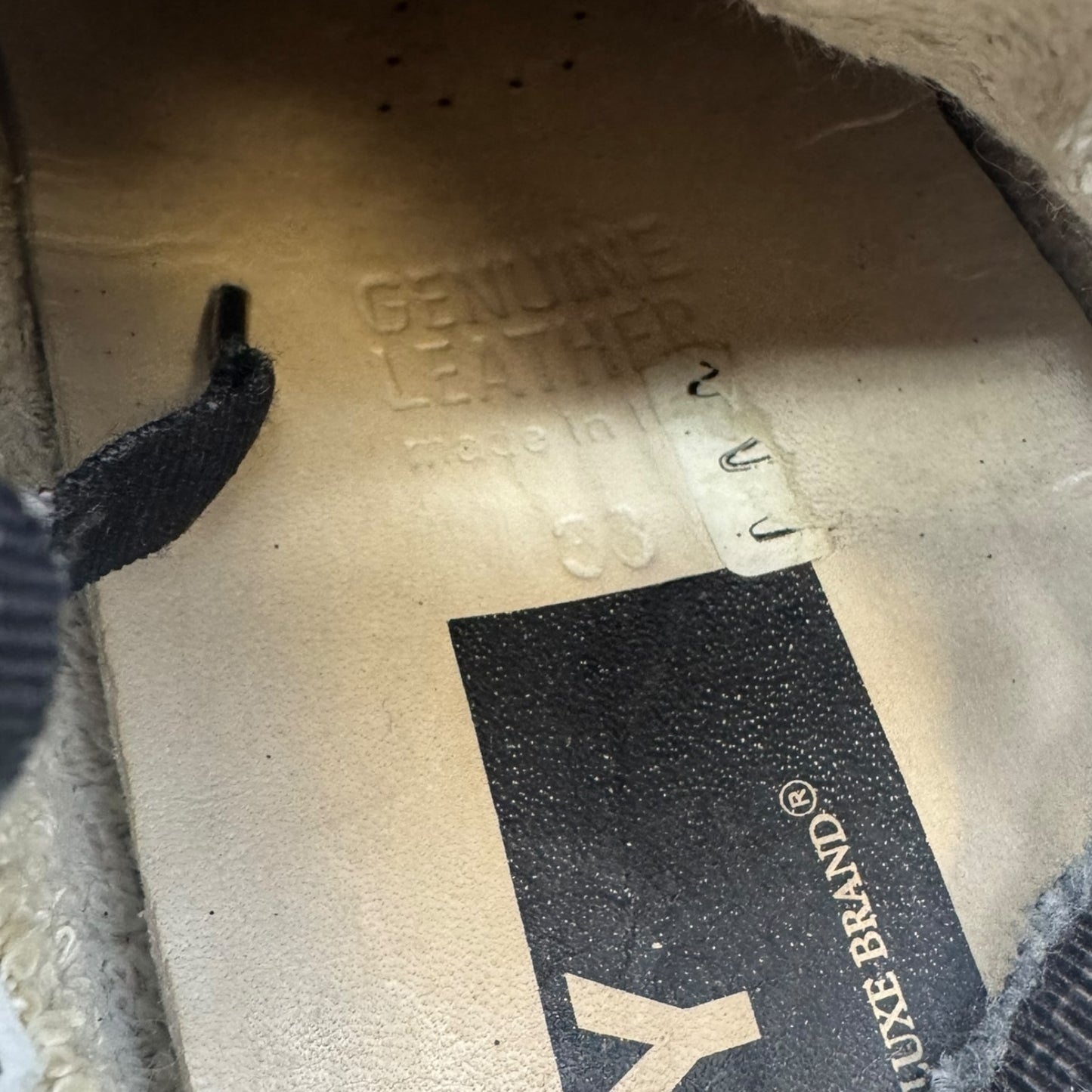 May Glitter Sneaker Shoes Luxury Designer By Golden Goose In Black & Silver, Size: 7.5 (EU 38)
