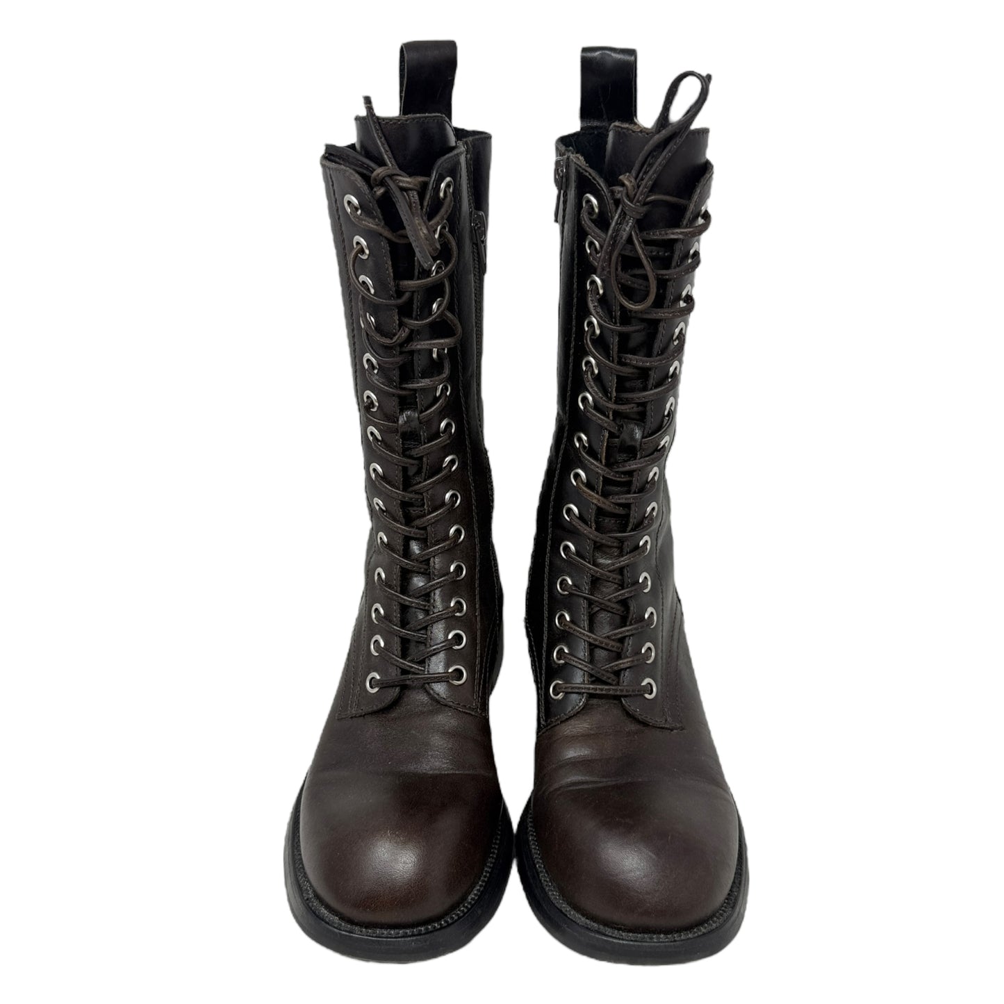 Gazette Combat Boots By Jeffery Campbell In Brown, Size: 8