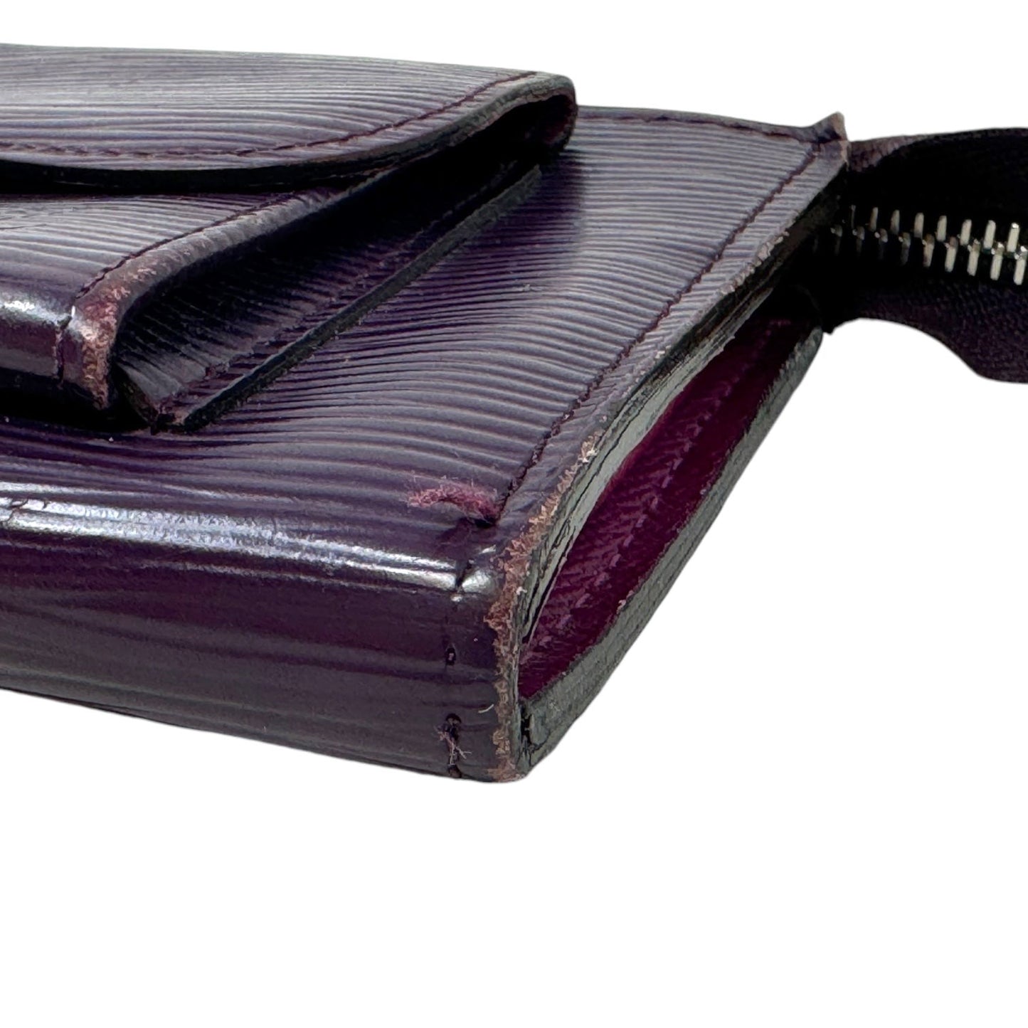 Astrid Wallet Luxury Designer By Louis Vuitton, In Cassis Epi Leather Size: Large