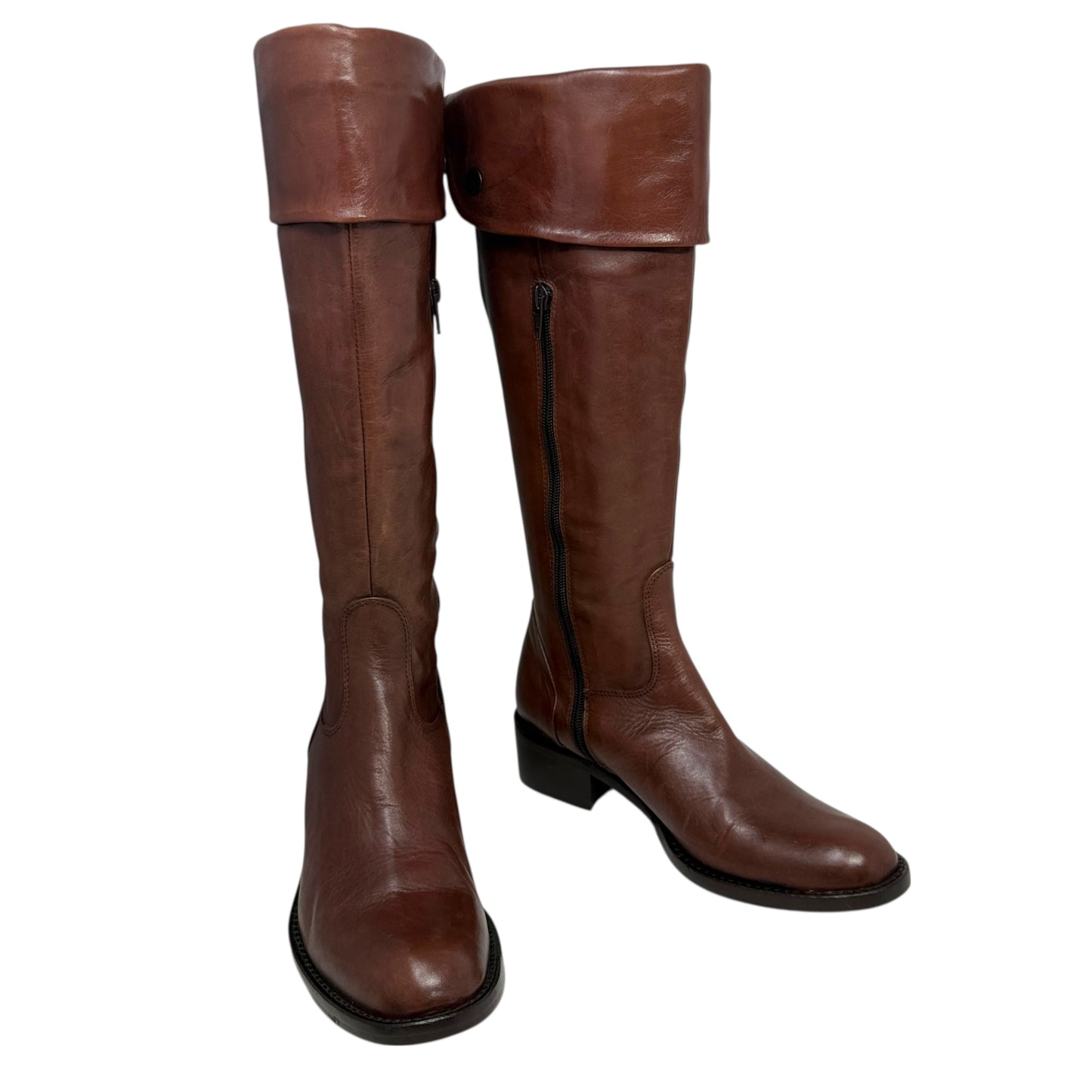 Wales Low Heel Leather Boots By Sesto Meucci In Brown, Size: 6