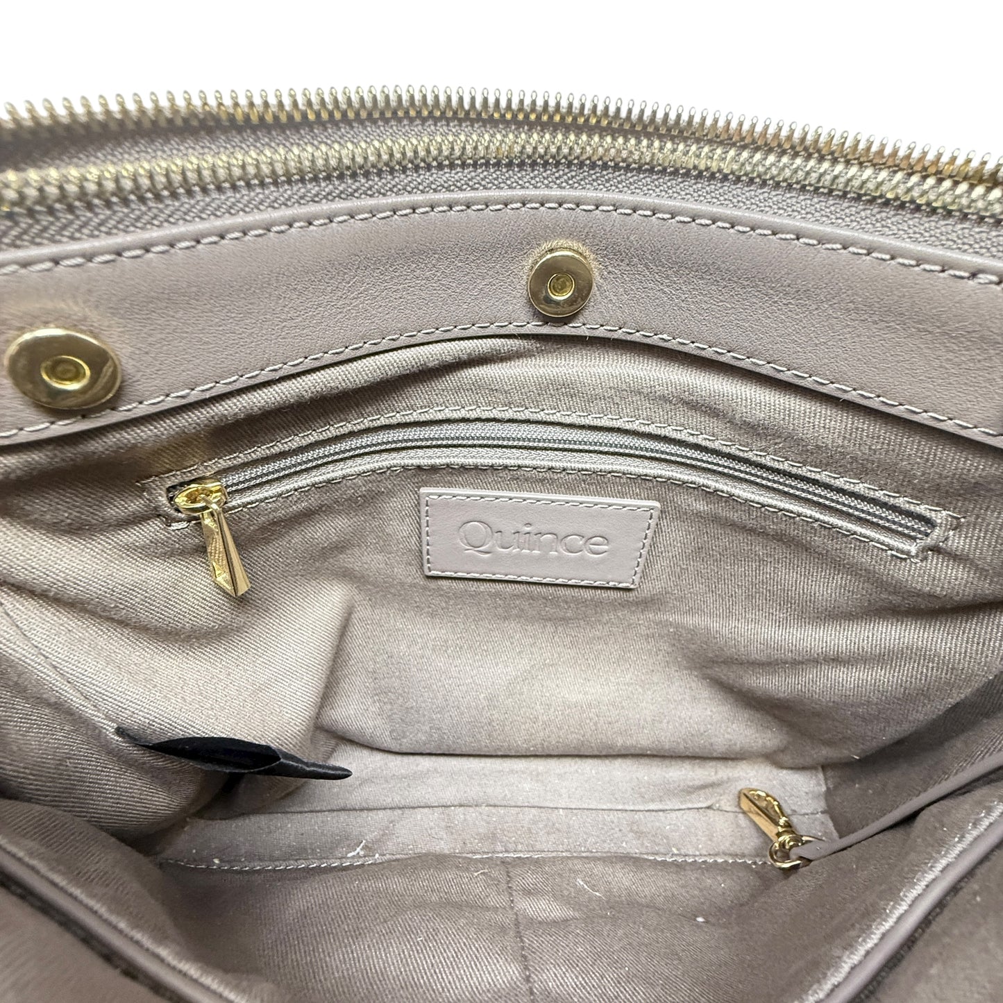 Italian Leather Triple Compartment Crossbody By Quince, Size: Small