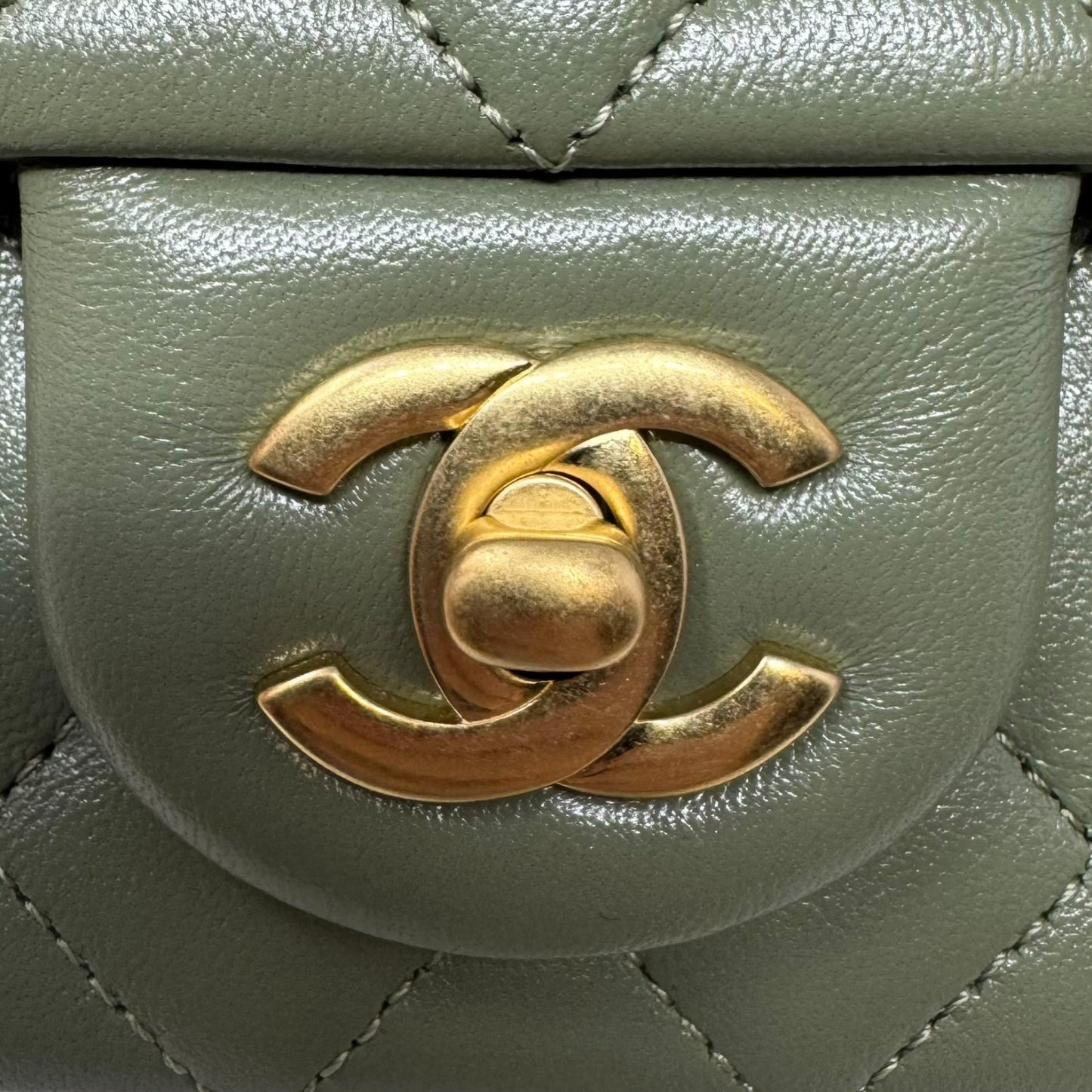 Quilted Lambskin Pearl Crush Mini Flap Handbag Luxury Designer By Chanel, Size: Small