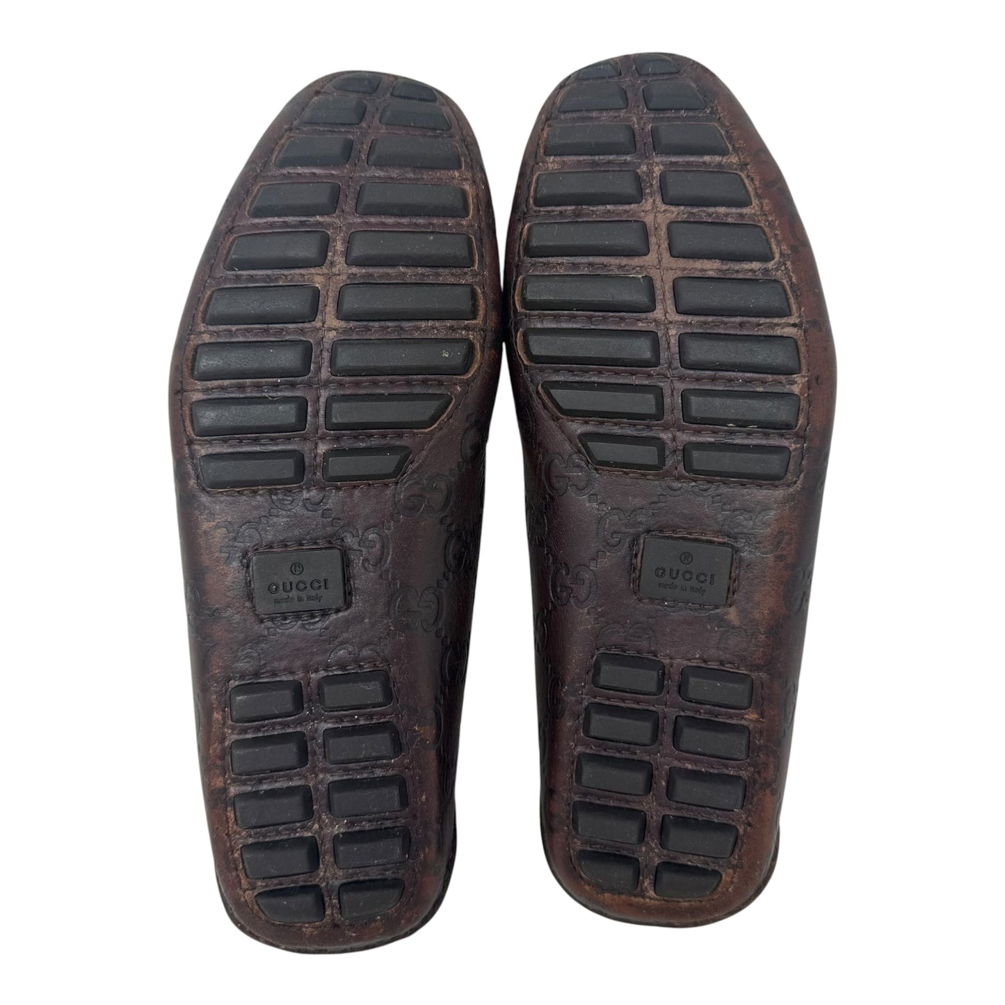 Guccisima Bamboo Horsebit Driving Loafers Shoes Luxury Designer By Gucci In Brown, Size: 7 (37)