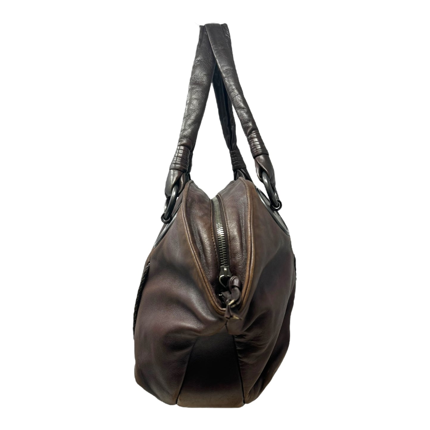 Intrecciato Stitched Leather Hobo Shoulder Bag Luxury Designer By Bottega Veneta, Size: Medium