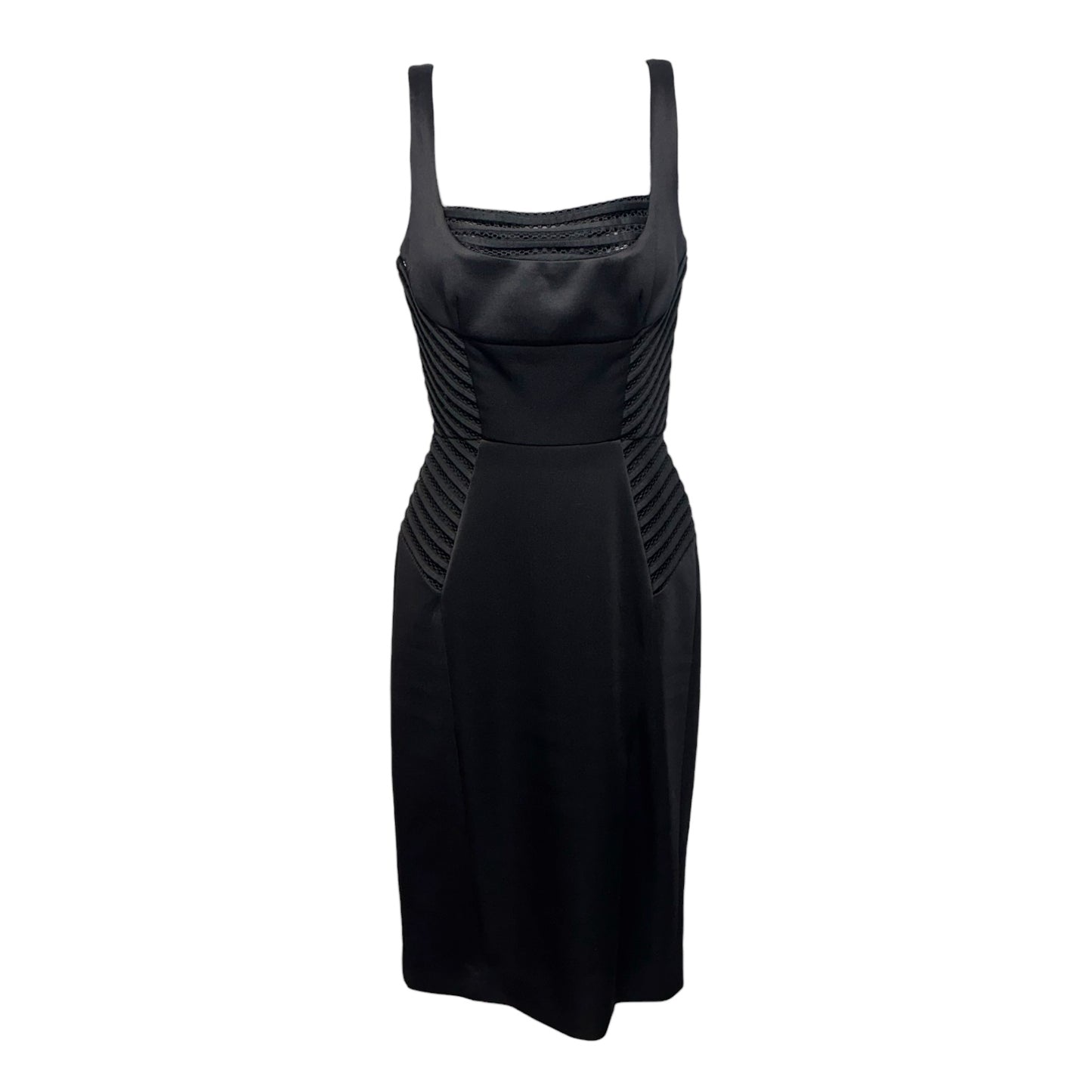 Mesh Detail Sheath Dress Designer By Milly In Black, Size: 2