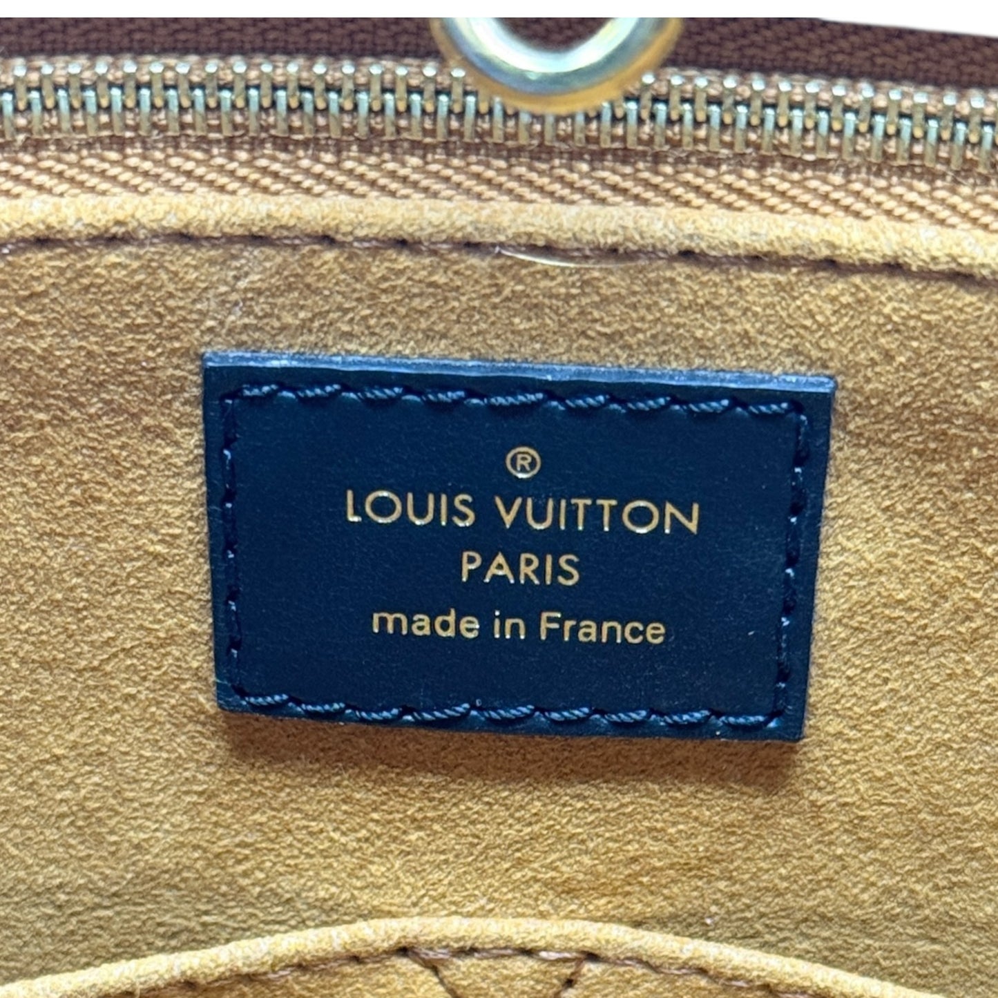 Onthego MM Monogram Empreinte Leather Tote Luxury Designer By Louis Vuitton, Size: Large