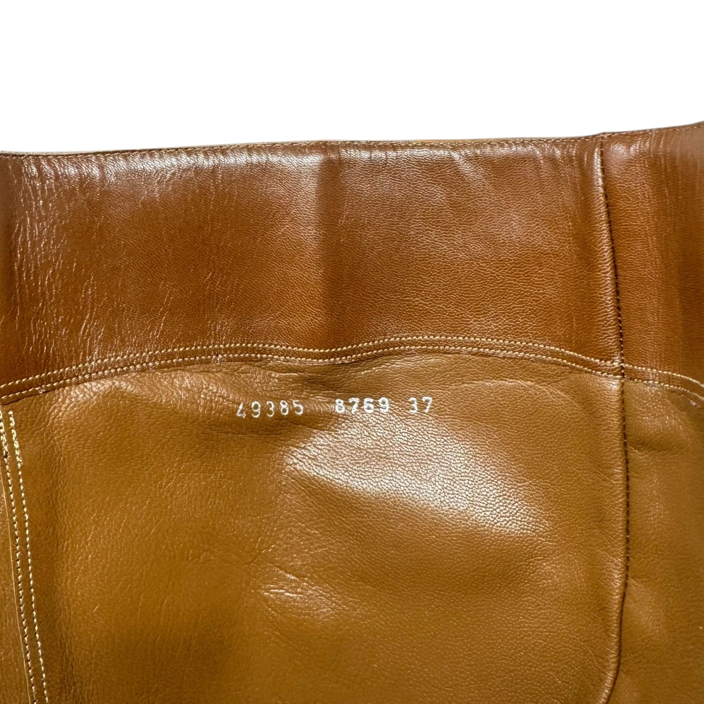 Leather Knee High Heel Boots Designer By Sergio Rossi In Tan, Size: 7