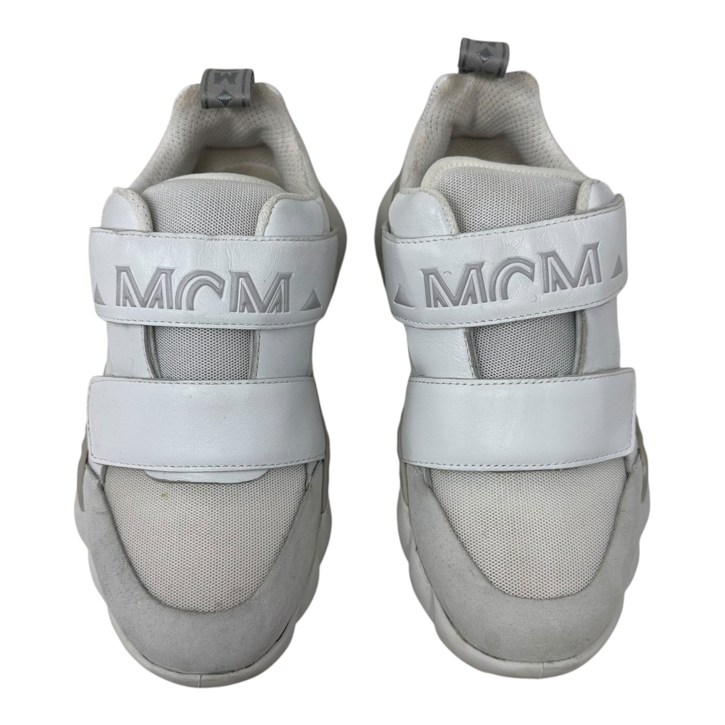 Himmel Low Top Velcro Sneakers Shoes Luxury Designer By Mcm In White, Size: 8 (38)