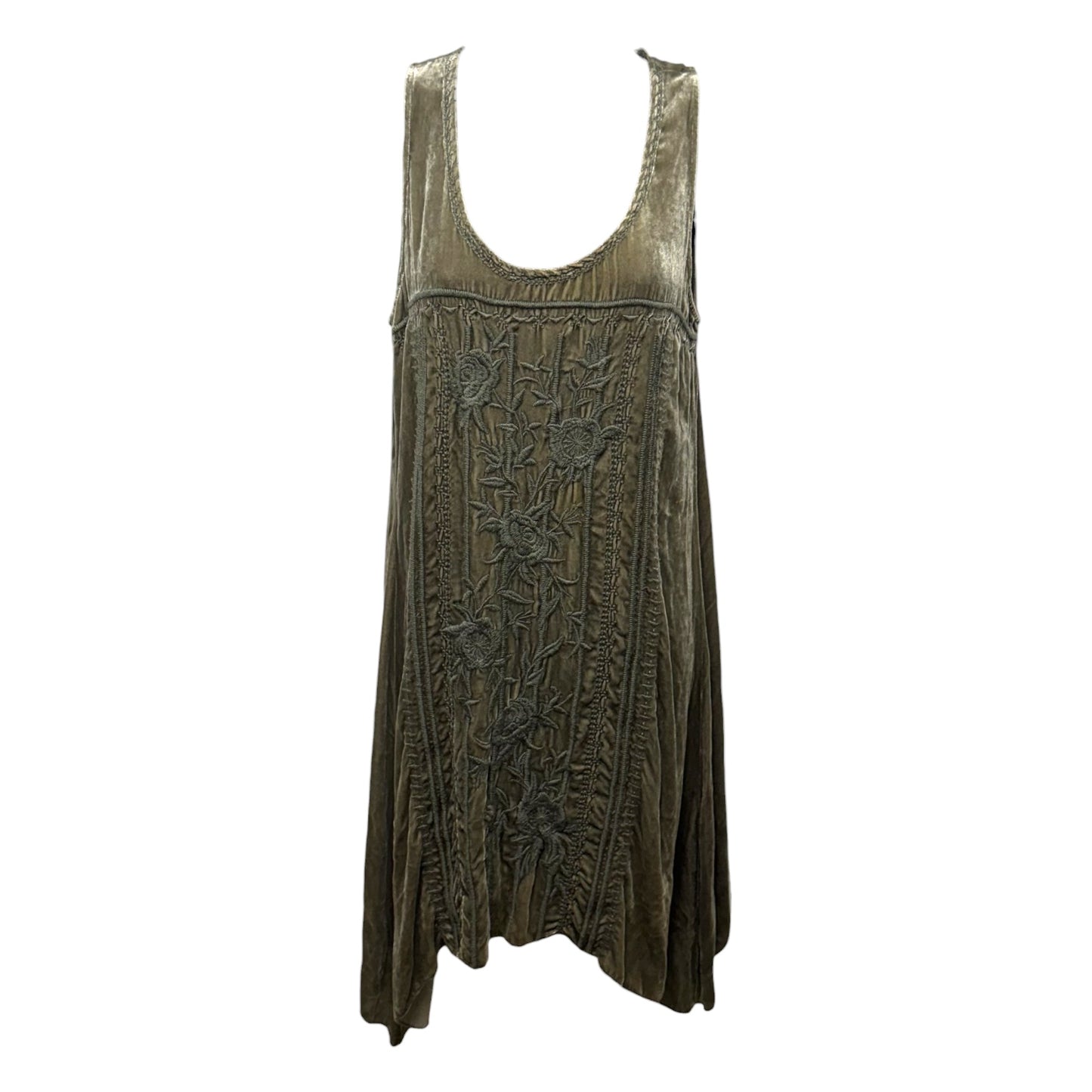 Velvet Tunic Dress Casual Short By Johnny Was In Green, Size: S