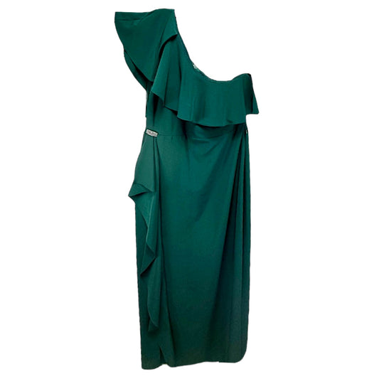 Ruffled One-Shoulder Gown Lauren By Ralph Lauren, Size 10