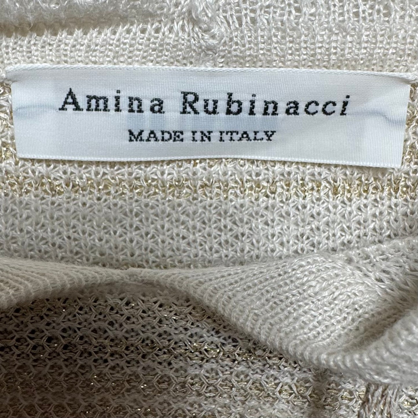 Linen Blend Sweater By Amina Rubinacci In Cream, Size: M
