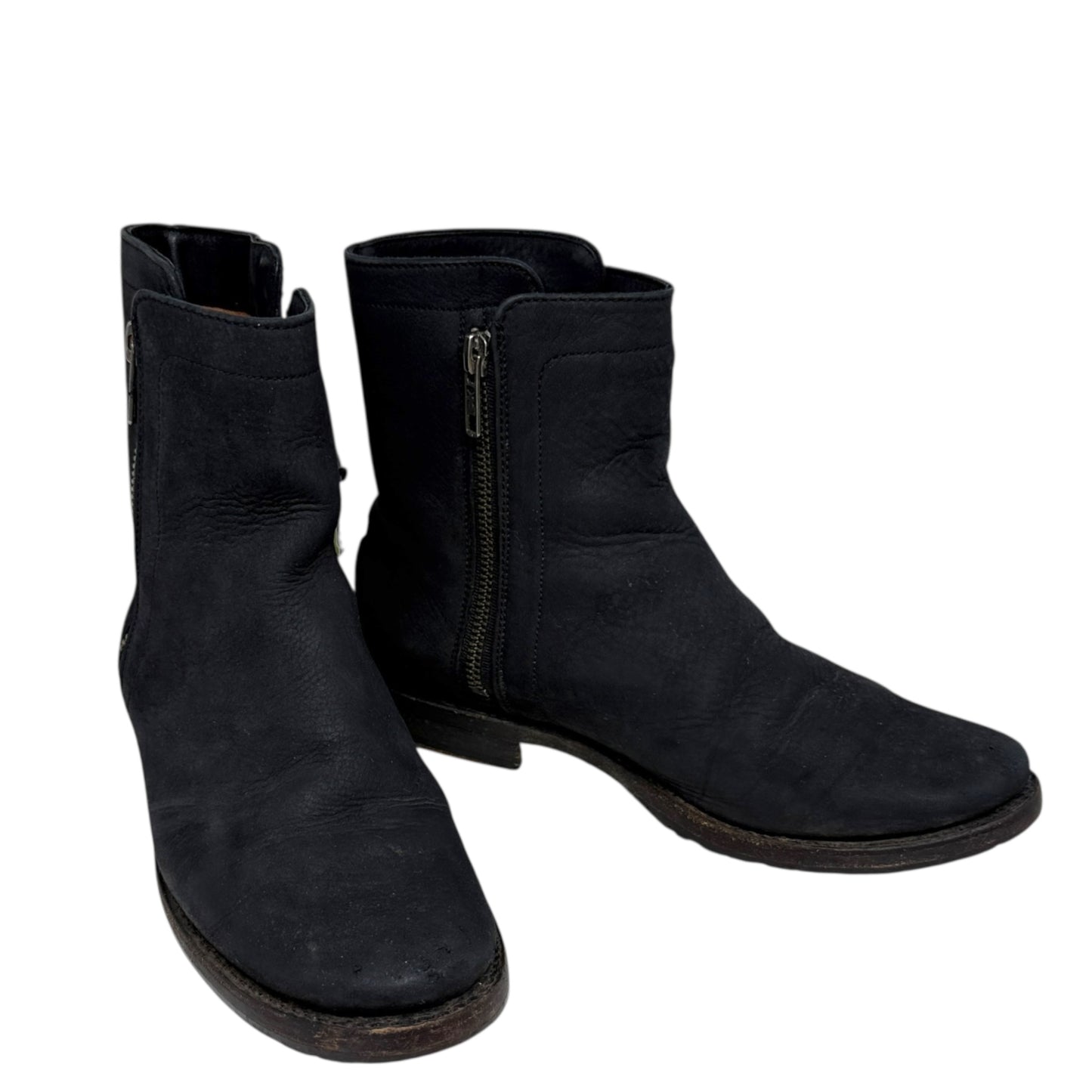 Natalie Double Zip Boots Designer By Frye In Black, Size: 7.5