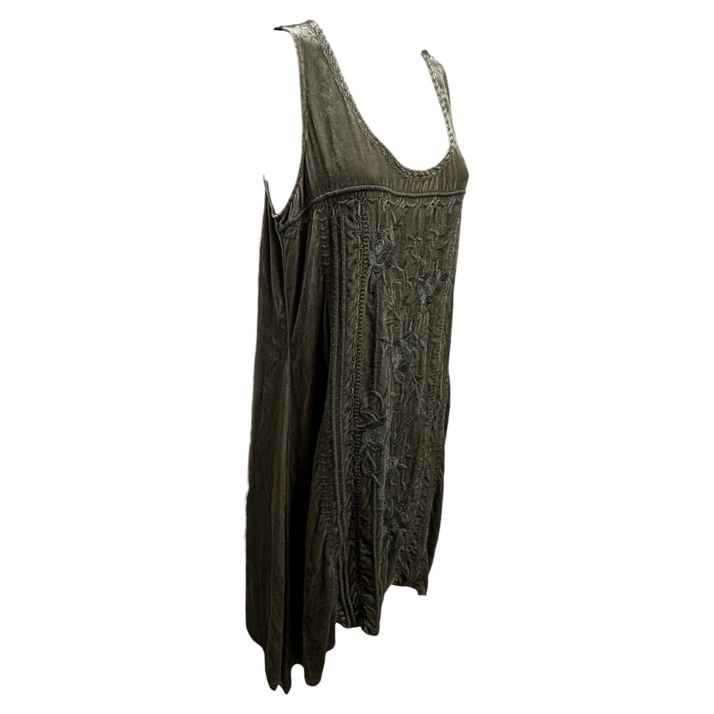 Velvet Tunic Dress Casual Short By Johnny Was In Green, Size: S