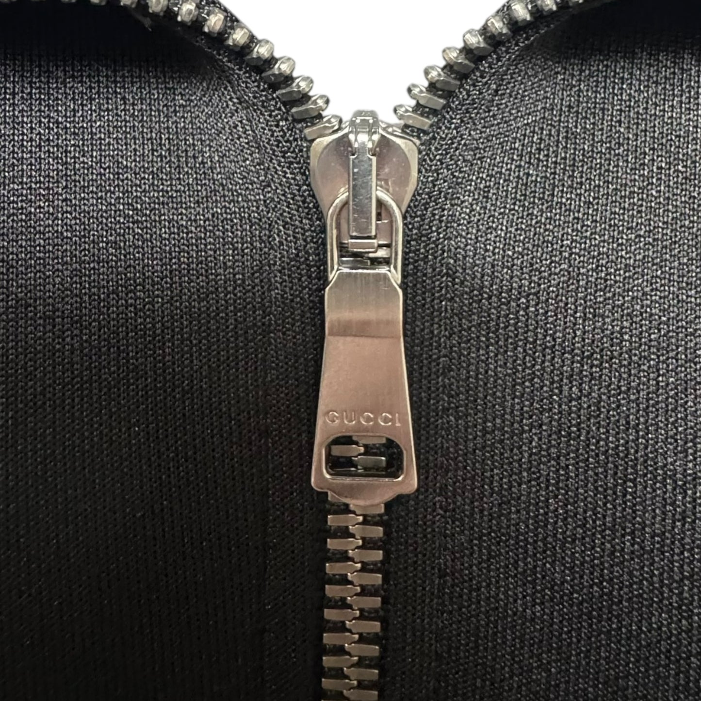 Web Trim Technical Jersey Track Jacket Luxury Designer By Gucci In Black & Cream, Size: S MEN’S