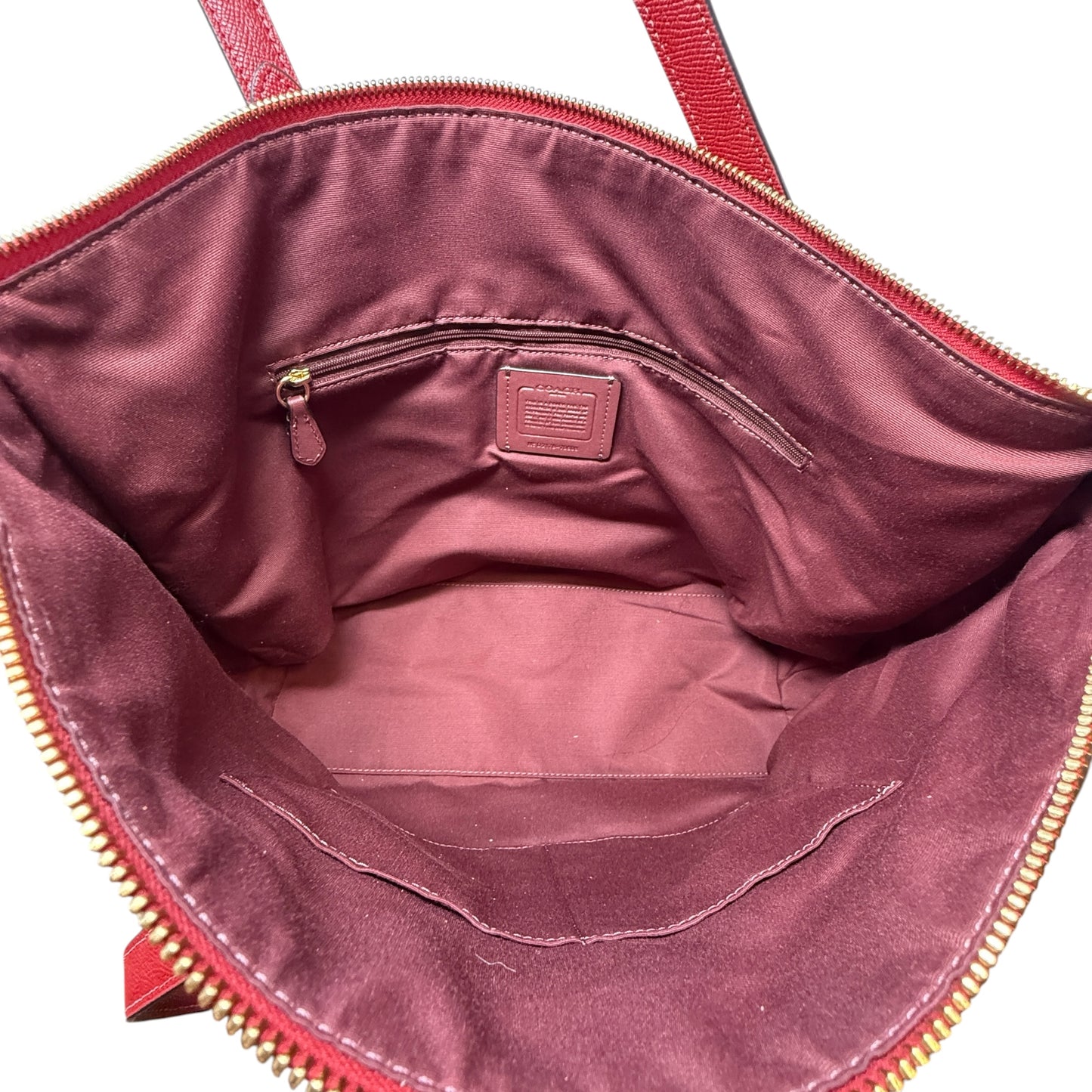 Crossgrain Leather Gallery Tote Designer By Coach, Size: Medium