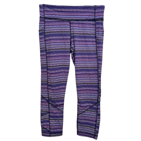 Pace Rival Crop By Lululemon In Space Dye Twist Ultra Violet Multi Naval Blue, Size: 6