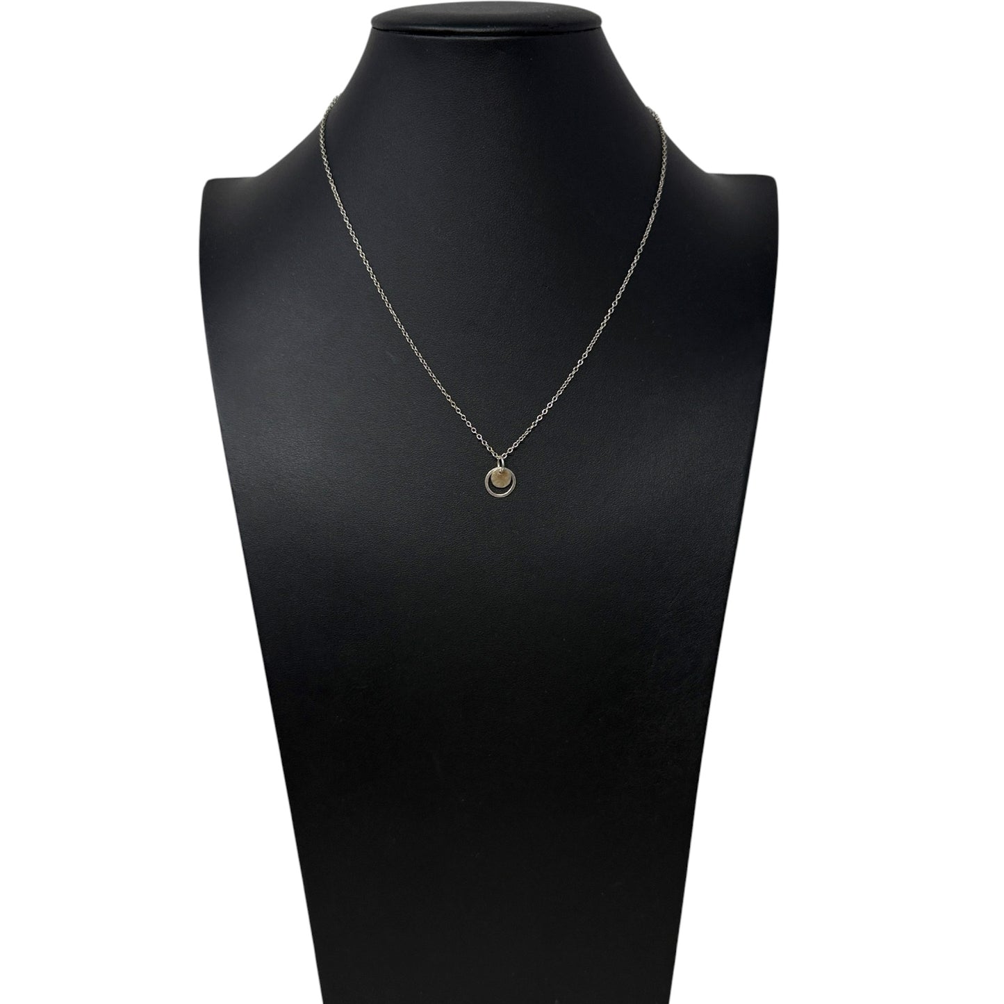 Sterling Silver Hammered Double Circle Pendant Necklace Chain By Clothes Mentor