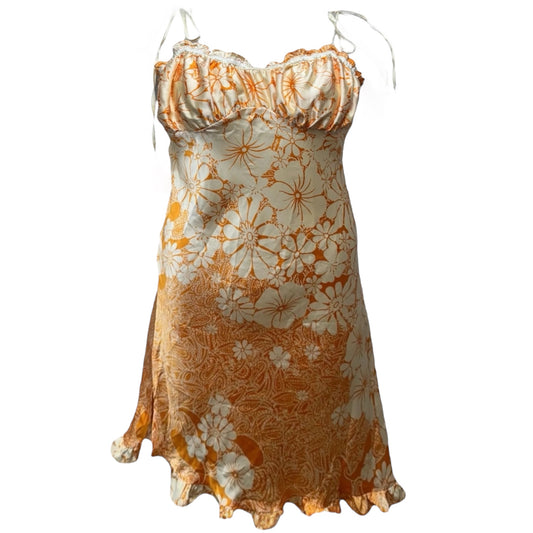 Retro Daisy Asymmetric Slipdress By Free People Intimately In Icelandic Poppy Combo, Size: S