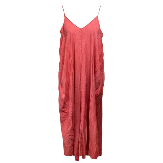 Double V Sheer Maxi Dress By Elan In Pink, Size: 1X