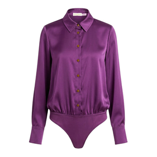 Kayla Button Up Bodysuit By Ramy Brook In Vivid Purple, Size: M