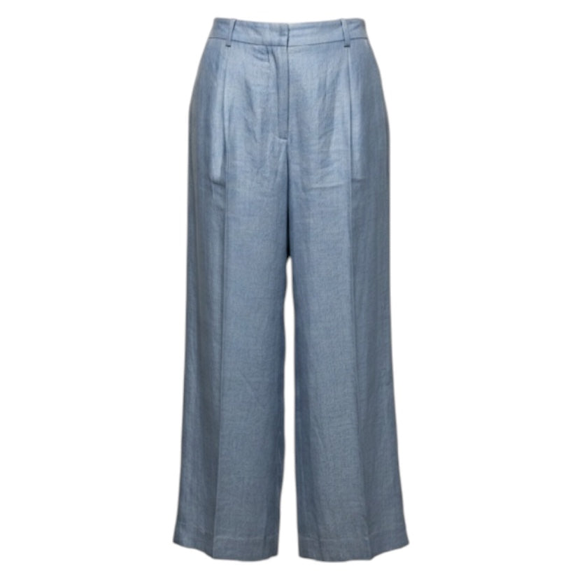 Sullivan 100% Linen Trousers Designer By Lafayette 148 In Blue, Size: 14