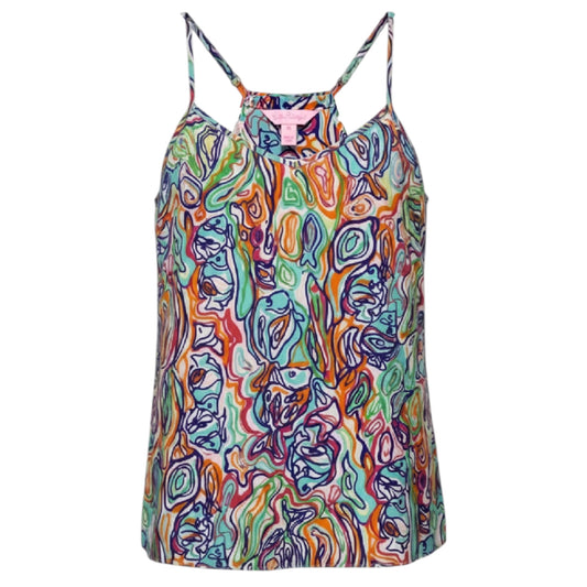 Purfect Silk Cami Top Designer By Lilly Pulitzer In Multi What A Catch, Size: XS