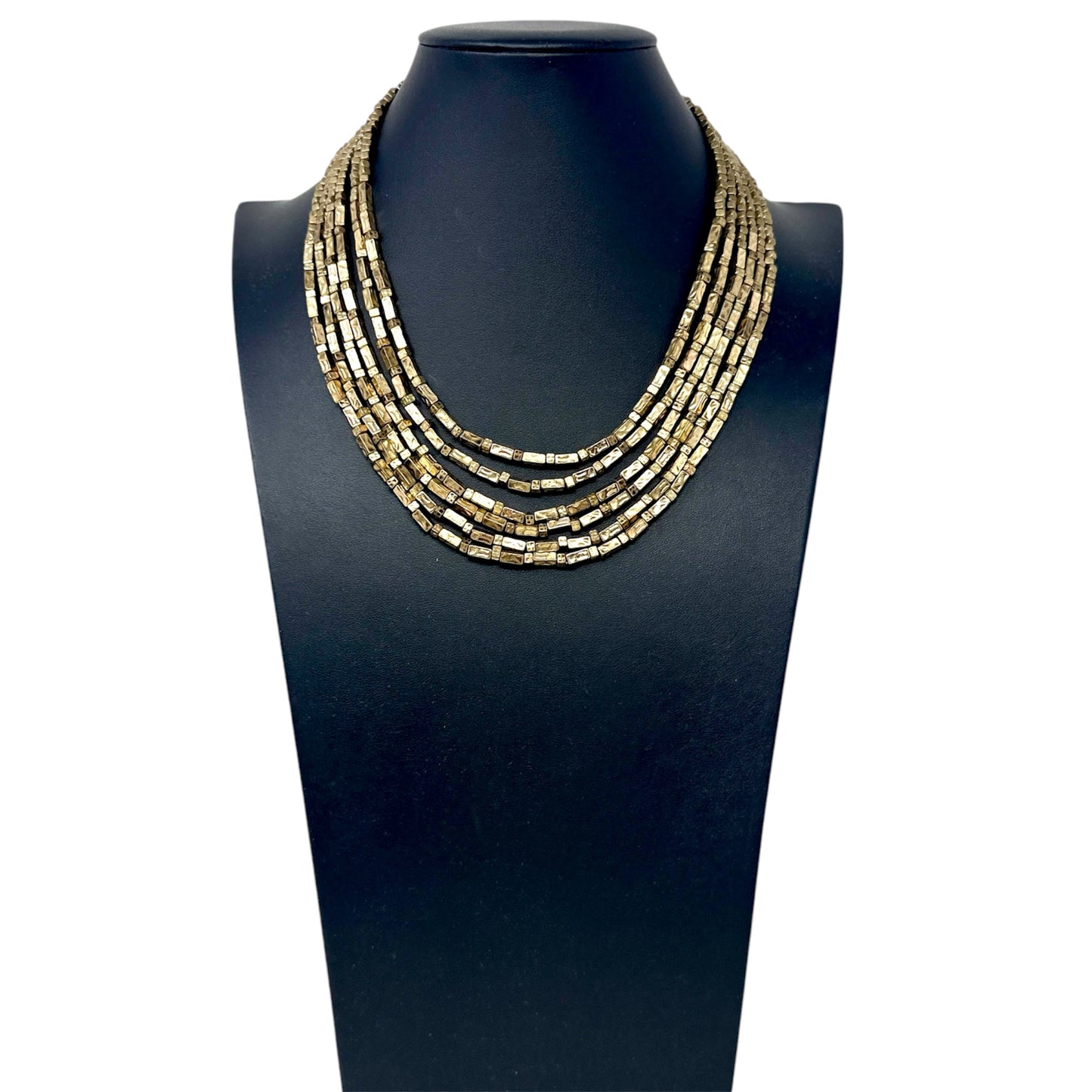 Tribal Boho Cube Beaded Multi-Strand Necklace By Chicos