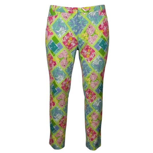 Vintage Surf N Patch Capri Pants Designer By Lilly Pulitzer In Animal Print, Size: 12 (estimated)