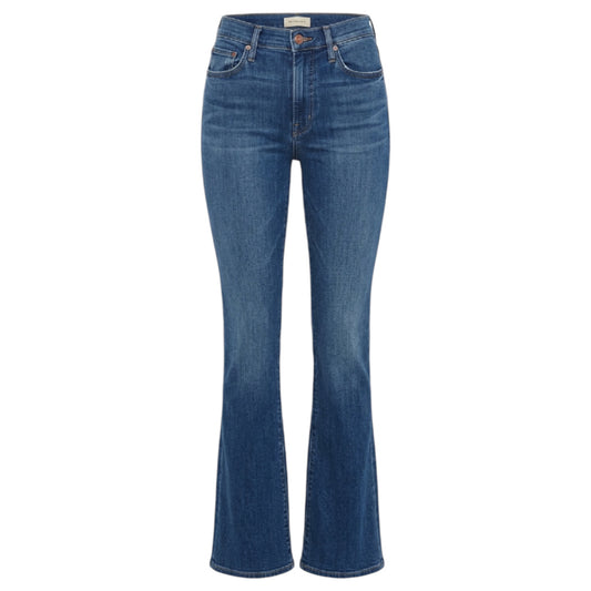High Waist Runaway Jeans Designer By Mother In Blue Denim, Size: 6/28
