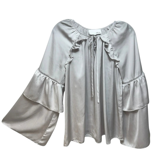 Ruffle Long Sleeve Blouse By Fate In Grey, Size: L