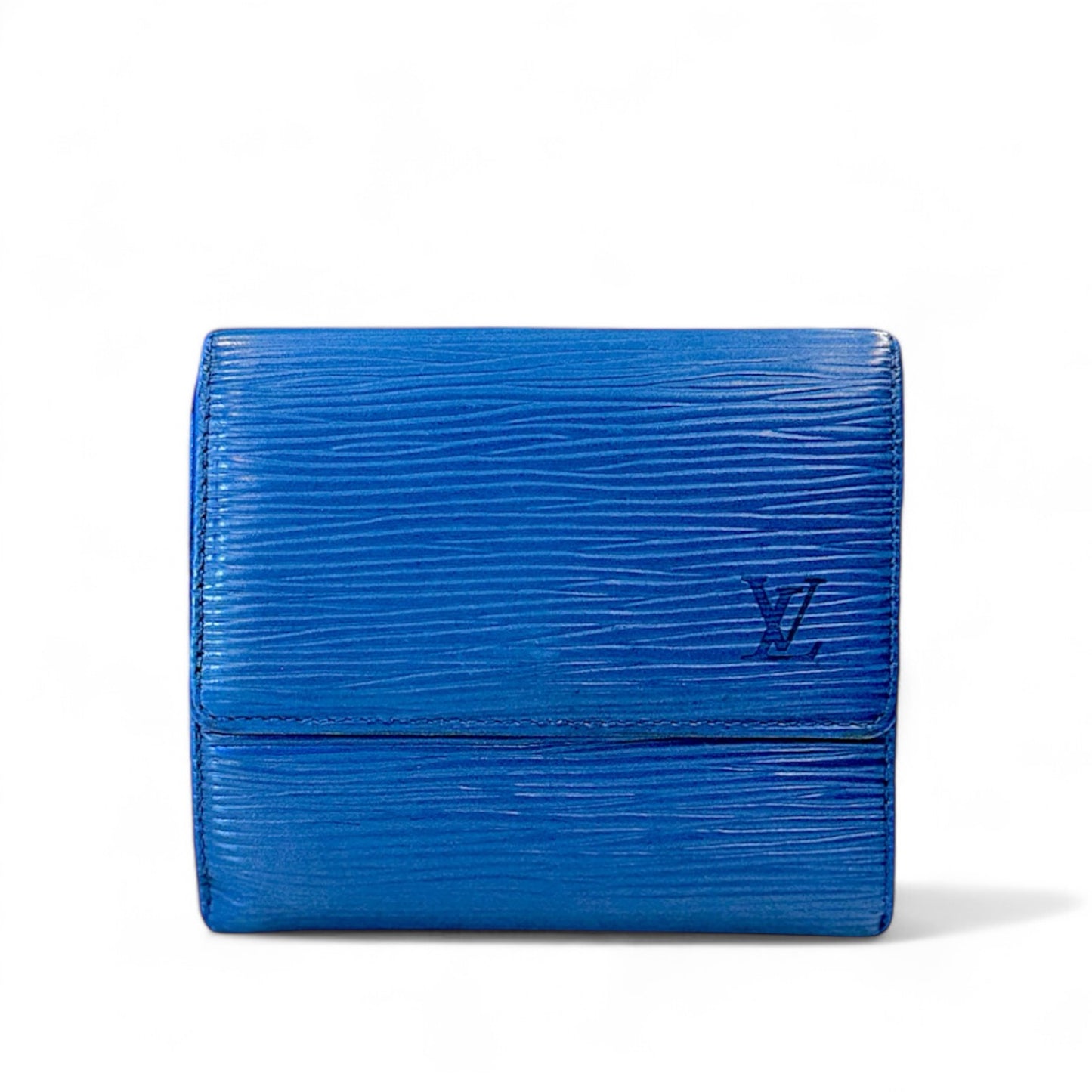 Epi Elise Wallet in Toledo Blue Luxury Designer By Louis Vuitton, Size: Medium