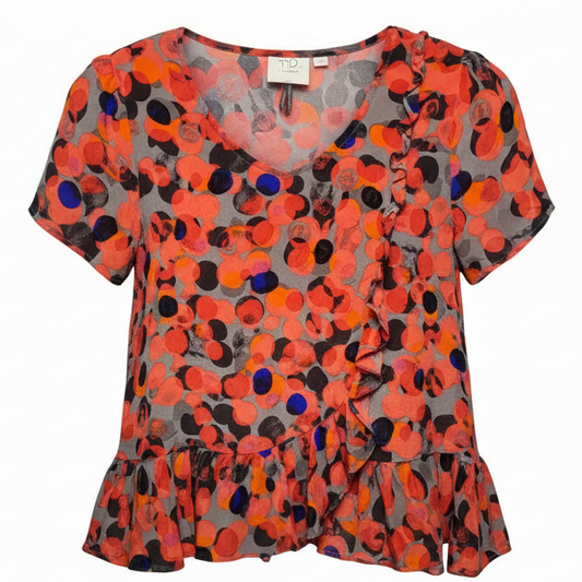 Silk Top Short Sleeve By Hd In Paris In Multi-colored, Size: 2