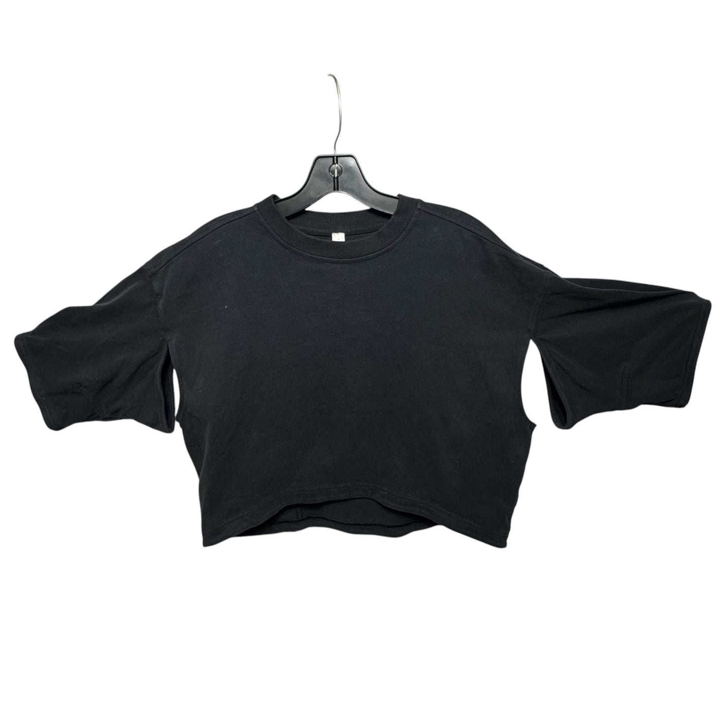 Athletic Top Short Sleeve By Lululemon In Black, Size: L