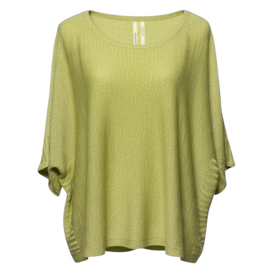 Alicia Shimmer Linen Blend Relaxed Pullover Sweater By Anthropologie In Chartreuse, Size: S