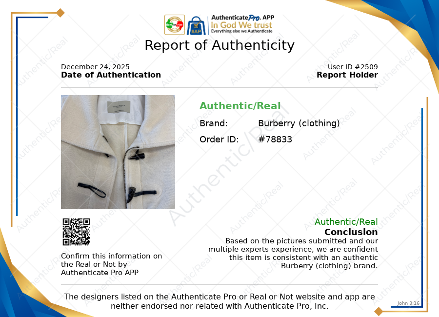 Wool Short Toggle Closure Duffle Jacket Luxury Designer By Burberry In Cream, Size: 8