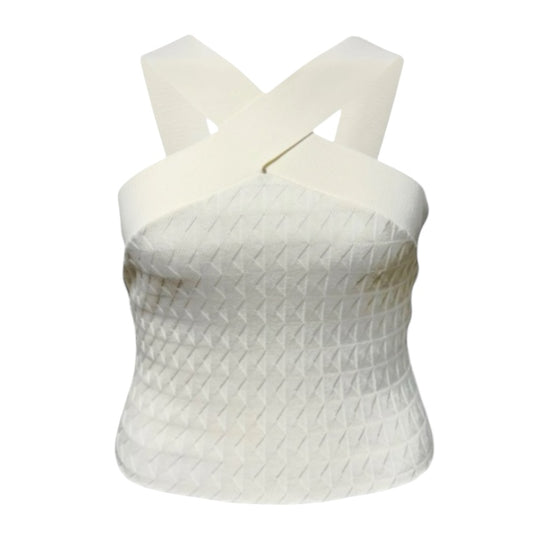 Prana Knit Top Sleeveless By Tara Jarmon In Ecru, Size: M (estimated)