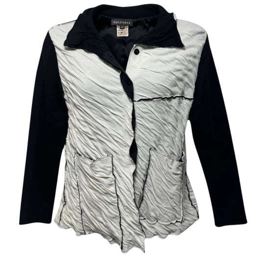 Textured Jacket By Kedziorek In Black & Cream, Size: 8 (EU 40)