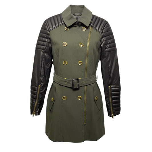 Keanu Mixed Media Trench Coat By W118 By Walter Baker In Green, Size: XS