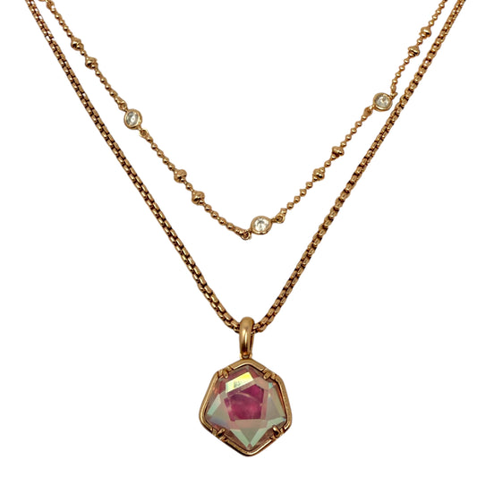 Vanessa 14K Goldplated & Cubic Zirconia Double Strand Necklace Dedigner By Kendra Scott In Rose Gold