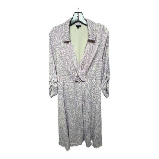 Dress Casual Midi By Torrid In Purple & White, Size: 2x