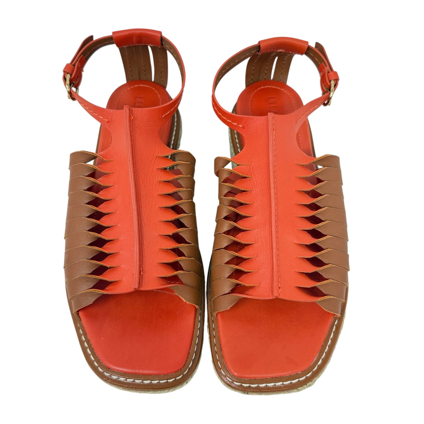 Valencia Twisted Contrast Flatforms By Ulla Johnson In Orange, Size: 8.5 (39)